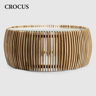 Изображение товара Стол журнальный Crocus Portman 92x92x41 см с стеклянной столешницей