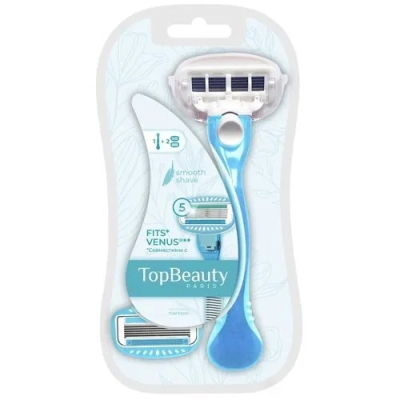 Изображение товара Женская бритва Topbeauty Paris 1 станок и 2 сменные кассеты Изображение товара Женская бритва Topbeauty Paris 1 станок и 2 сменные кассеты