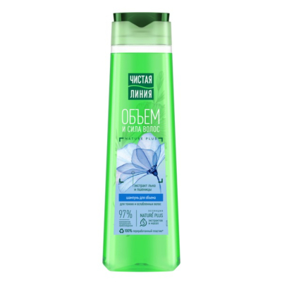 Изображение товара Шампунь Чистая линия объём и сила лен и пшеница для тонких волос 1 л