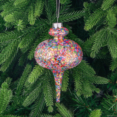 Изображение товара Игрушка елочная Yancheng Shiny подвесная 9х16 см Мультиколор стекло
