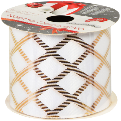 Изображение товара Лента подарочная Due Esse Christmas 270 см белый/золото