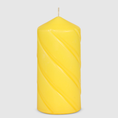 Изображение товара Свеча столбик витой Home Interiors желтая 7х15 см