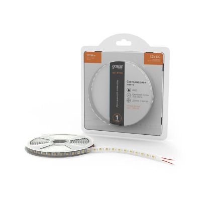 Изображение товара Лента Gauss Basic LED 5050/60 12V 3 метра IP65 для внутреннего и уличного освещения