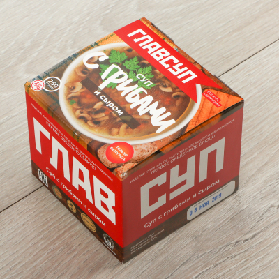 Изображение товара Суп Главсуп с сыром и грибами 250 г Изображение товара Суп Главсуп с сыром и грибами 250 г
