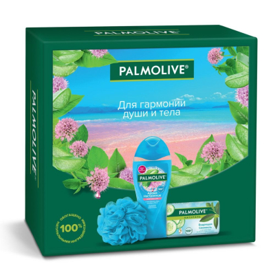 Изображение товара Подарочный набор Palmolive Твой массаж гель для душа, мыло и мочалка