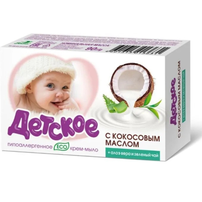 Изображение товара Мыло детское Весна Кокос и алоэ вера 90 г