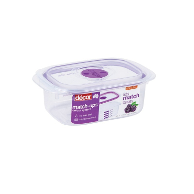 Изображение товара Контейнер пищевой Decor прямоугольный фиолетовый 500 мл для хранения и разогрева Изображение товара Контейнер пищевой Decor прямоугольный фиолетовый 500 мл для хранения и разогрева
