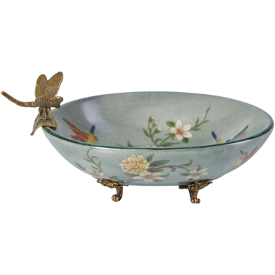 Изображение товара Блюдо Glasar со стрекозой hlg2085 20х13х8 см