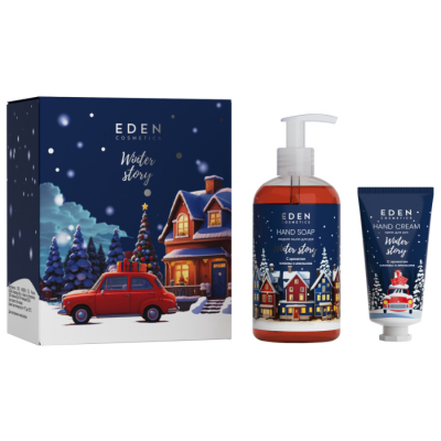 Изображение товара Подарочный набор Eden winter story blue №2 крем для рук и жидкое мыло с ароматом клюквы и апельсина Изображение товара Подарочный набор Eden winter story blue №2 крем для рук и жидкое мыло с ароматом клюквы и апельсина