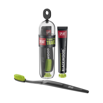 Изображение товара Дорожный набор для гигиены полости рта SPLAT Blackwood зубная щетка и паста