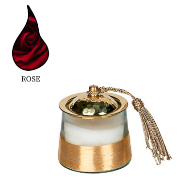 Изображение товара Аромасвеча Nour Bougie Conika Rose 156 г золотая, ручная работа Изображение товара Аромасвеча Nour Bougie Conika Rose 156 г золотая, ручная работа