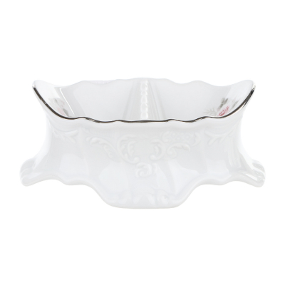 Изображение товара Солонка двойная Thun1794 из фарфора с декором Бледные розы и платиной