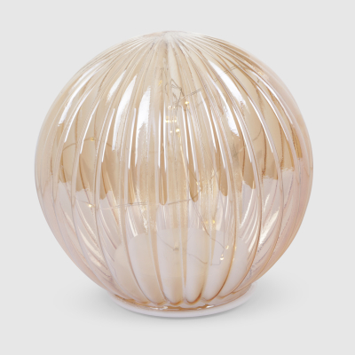 Изображение товара Стеклянный декоративный шар с подсветкой 15x14,5 см Yancheng Shiny для новогоднего декора