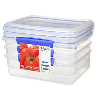 Изображение товара Набор контейнеров Sistema Klip it 2 л 3 шт для хранения продуктов и кондитерских изделий