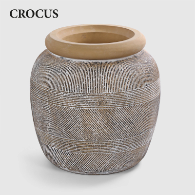 Изображение товара Напольная ваза Crocus бежево-коричневая 49,5х49,5х51 см