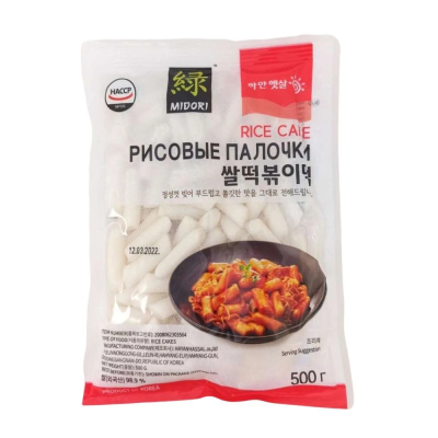 Изображение товара Рисовые палочки Topokki Midori из Южной Кореи 500 г для приготовления блюд
