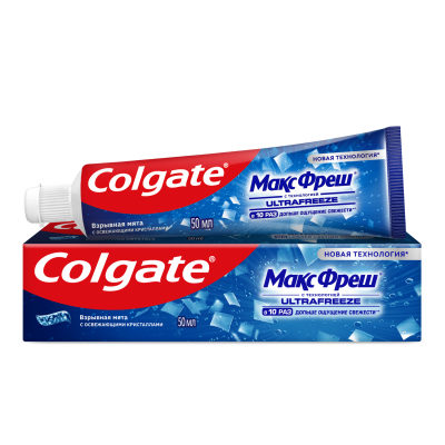 Изображение товара Зубная паста Colgate Макс Фреш Взрывная мята с освежающими кристаллами для свежего дыхания и защиты от кариеса, 50 мл