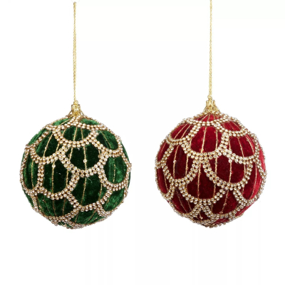 Изображение товара Игрушка ёлочная Goodwill шар бургунди зелёный 10 см - оригинальный новогодний декор