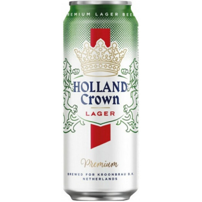 Изображение товара Пиво светлое Holland Crown Premium фильтрованное, 0.5 л