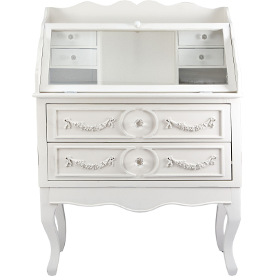 Изображение товара Комод-бюро Glasar с откидной стеклянной крышкой и три ящика для хранения Изображение товара Комод-бюро Glasar с откидной стеклянной крышкой и три ящика для хранения