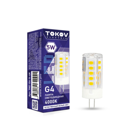 Изображение товара Светодиодная лампа Tokov Electric капсула 5 Вт G4 естественный свет Изображение товара Светодиодная лампа Tokov Electric капсула 5 Вт G4 естественный свет