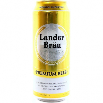 Изображение товара Пиво светлое Lander Brau Premium Pilsner фильтрованное, 0.5 л
