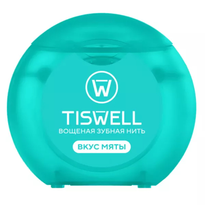 Изображение товара Нить зубная Tiswell вощеная с мятным вкусом 50м Изображение товара Нить зубная Tiswell вощеная с мятным вкусом 50м
