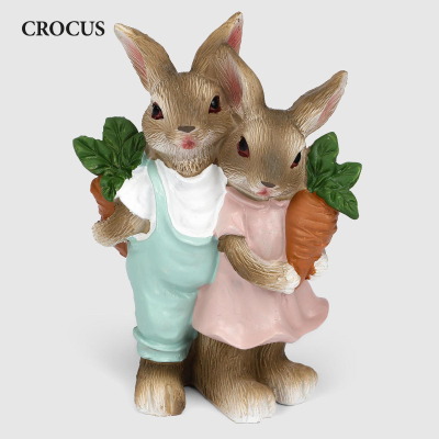 Изображение товара Пара кроликов Crocus декоративных, пасхальных 15 см