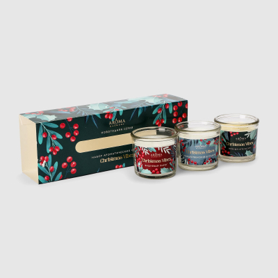 Изображение товара Набор ароматических свечей Aroma Harmony Christmas vibes 3 шт 60 г Изображение товара Набор ароматических свечей Aroma Harmony Christmas vibes 3 шт 60 г