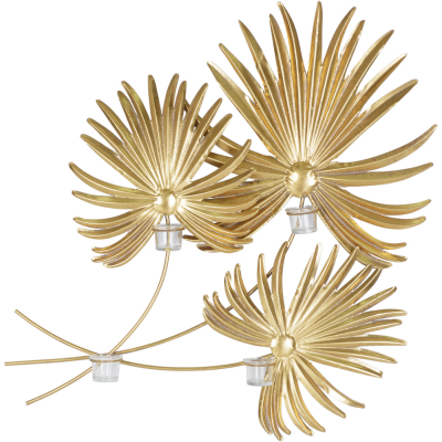 Изображение товара Настенный подсвечник Glasar с тремя свечами, металлический, золотой, 84x11x80 см