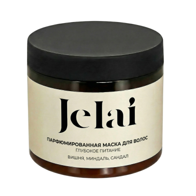 Изображение товара Маска для волос парфюмированная Jelai с кератином и маслом ши, с ароматом вишни, миндаля и сандала 200 мл