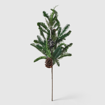 Изображение товара Ветвь New Jieyue с синими ягодами и шишками 90 см