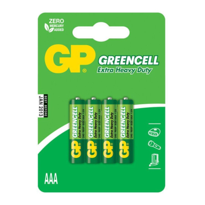 Изображение товара Батарейки солевые GP GreenCell 24G AAA-4 шт для устройств с низким энергопотреблением