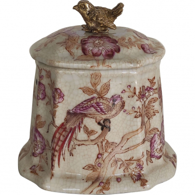 Изображение товара Шкатулка Glasar с бронзовой птичкой и узором 10x9x10 см