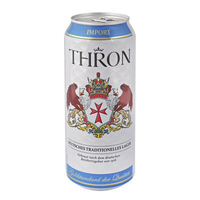 Изображение товара Пиво светлое фильтрованное Thron пастеризованное 0,5 л