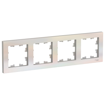 Изображение товара Рамка Шнайдер AtlasDesign  4-поста универсальная жемчуг (ATN000404)