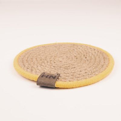 Изображение товара Подстаканник декоративный Nevidanas Home с желтым кантом 13 см