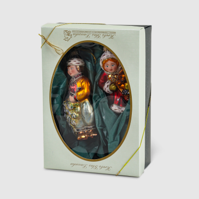 Изображение товара Набор елочных игрушек Krebs int 10 см два шт мультиколор ручная работа