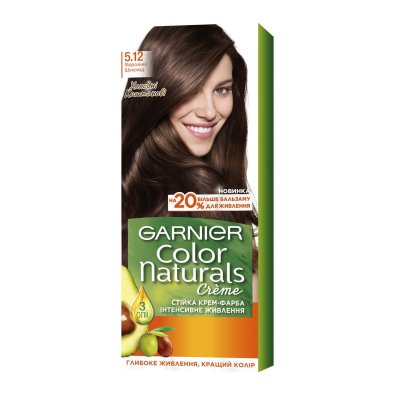Изображение товара Стойкая крем-краска Garnier Color Naturals с 3 маслами 5.12 Ледяной светлый шатен (C6411700)