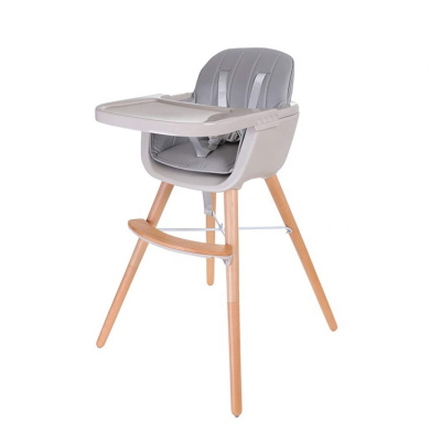 Изображение товара Стул трансформер для кормления Sunno серый деревянный и пластиковый