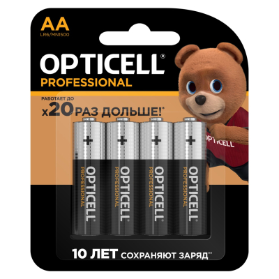 Изображение товара Батарейки Opticell Professional AA 4шт - Долговечные алкалиновые
