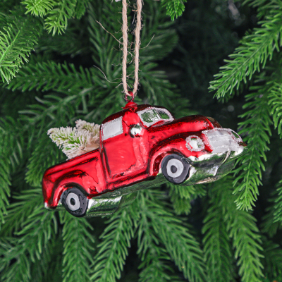 Изображение товара Украшение стеклянное Yancheng Shiny машина с ёлками