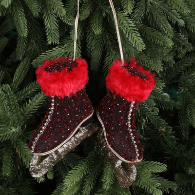 Изображение товара Декор на ёлку James arts коньки красные 12x10x12 см праздничное украшение