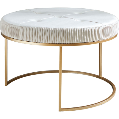 Изображение товара Пуф Glasar бежевый 81х81х53 см с золотистым каркасом Изображение товара Пуф Glasar бежевый 81х81х53 см с золотистым каркасом