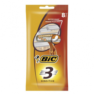Изображение товара Бритвенный станок Bic 3 Sensitive 8 шт для мужчин Изображение товара Бритвенный станок Bic 3 Sensitive 8 шт для мужчин
