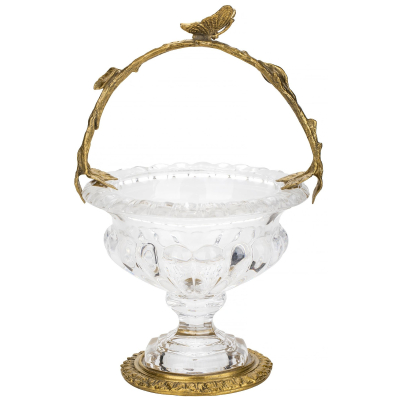 Изображение товара Чаша с ручкой Glasar 15х14х23 см из стекла и бронзы