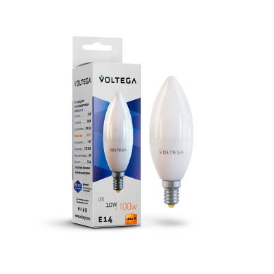 Изображение товара Лампочка Voltega Candle E14 10W 2800K для уютного освещения Изображение товара Лампочка Voltega Candle E14 10W 2800K для уютного освещения