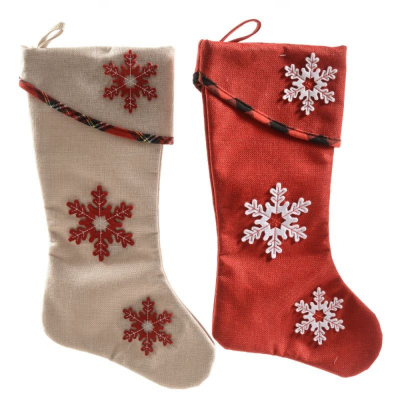 Изображение товара Рождественский носок Mercury NY декоративный для новогоднего декора 25х45 см