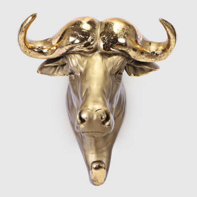 Изображение товара Вешалка настенная Тпк Полиформ голова буйвола бронзовая высота 20 см