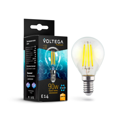 Изображение товара Лампочка Voltega Globe Graphene Е14 9W 2800К с теплым светом и низким энергопотреблением Изображение товара Лампочка Voltega Globe Graphene Е14 9W 2800К с теплым светом и низким энергопотреблением